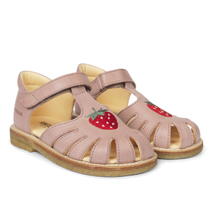 Angulus Sandal with Strawberry Detail and Velcro Closure - 27