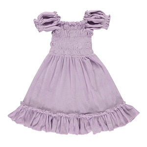 Liilu Terry Smocked Dress - Lavender - 2Y, 4Y