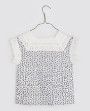 Load image into Gallery viewer, Little Cotton Clothes Clementine Blouse - Rose Bud Floral/Anemone Floral in Blue - 2/3Y, 3/4Y/ 4/5Y/ 5/6Y
