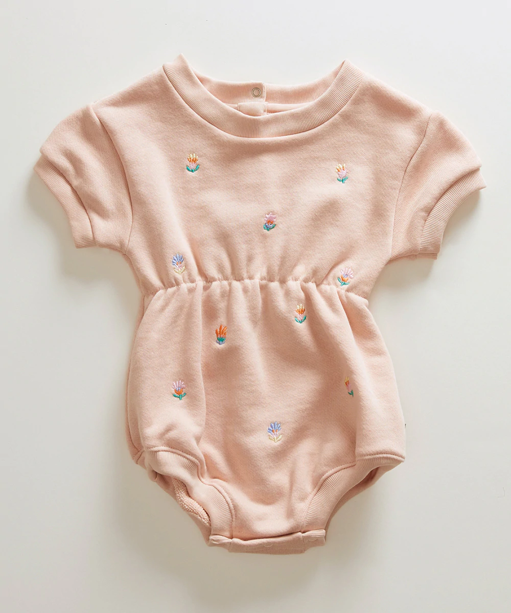 Oeuf Terry Onesie - Warm Blush/Clover - 12/18M Last One