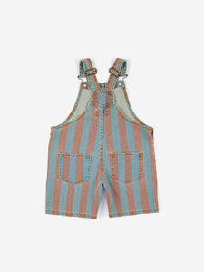 Bobo Choses Vertical Stripes Denim Short Dungaree - 2/3Y, 6/7Y