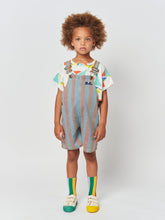 Load image into Gallery viewer, Bobo Choses Vertical Stripes Denim Short Dungaree - 2/3Y, 6/7Y