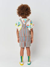 Load image into Gallery viewer, Bobo Choses Vertical Stripes Denim Short Dungaree - 2/3Y, 6/7Y
