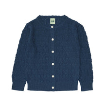 Load image into Gallery viewer, Fub Pointelle Cardigan - Indigo - 90cm, 100cm, 110cm, 120cm