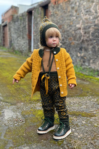Mabli Takenoko Cardigan - Saffron / Juniper - 2Y, 4Y, 6Y