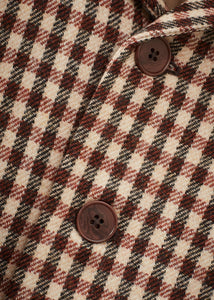 Caramel Danby Coat - Brown/Cream Check - 3Y, 4Y, 6Y