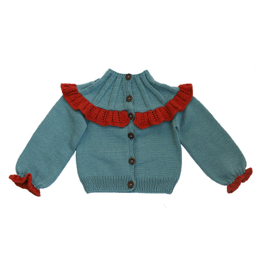 Kalinka Dove Cardigan - Teal - 3/4Y, 4/5Y, 5/6Y, 6/7Y