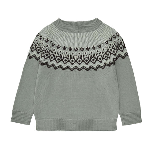 Fub Fair Isle Sweater - Pale Sage - 90cm, 100cm, 110cm
