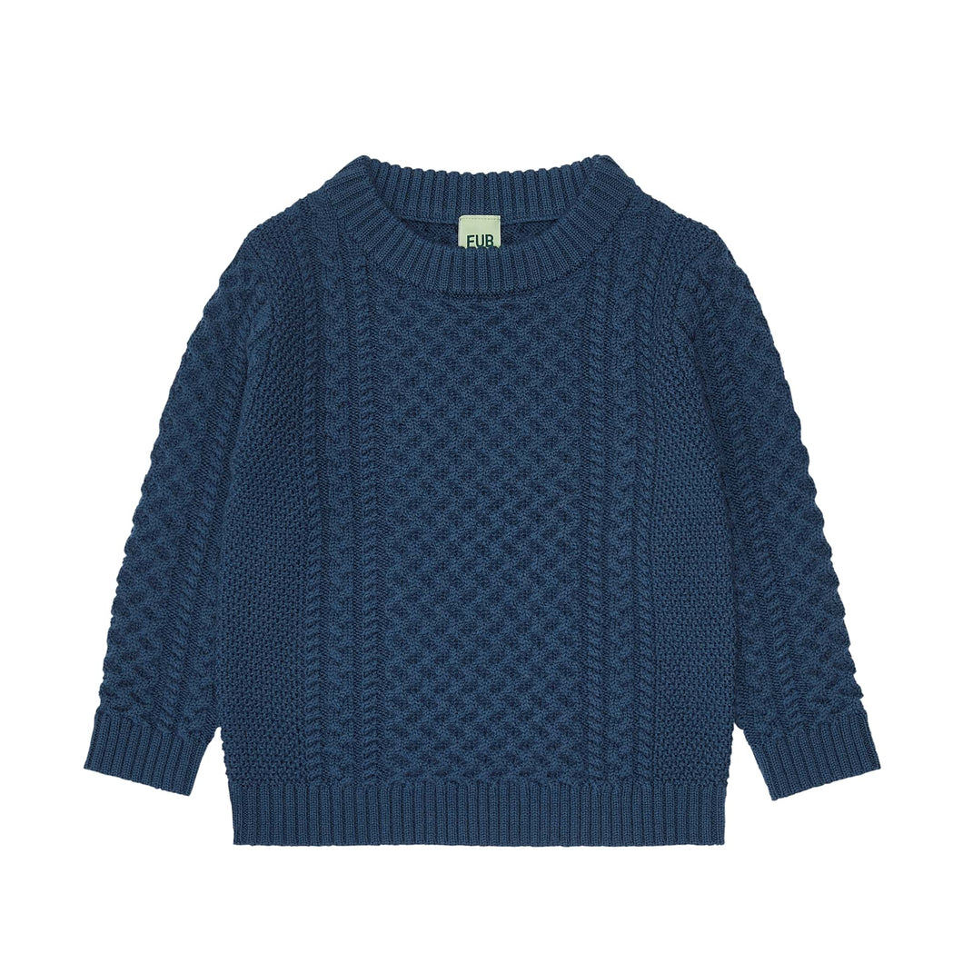Fub Structure Sweater - Indigo - 90cm, 100cm, 110cm