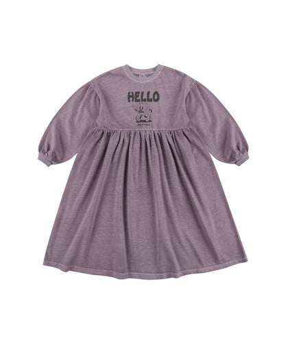 Jelly Mallow Hello Pigment Shirring Dress - 100cm Last One