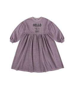 Jelly Mallow Hello Pigment Shirring Dress - 100cm Last One
