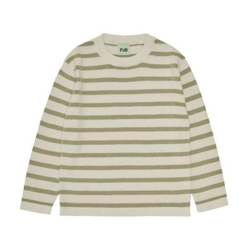Fub Long Sleeve Tee - Ecru/Khaki - 90cm Last Ones