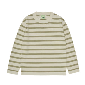 Fub Long Sleeve Tee - Ecru/Khaki - 90cm, 110cm, 120cm