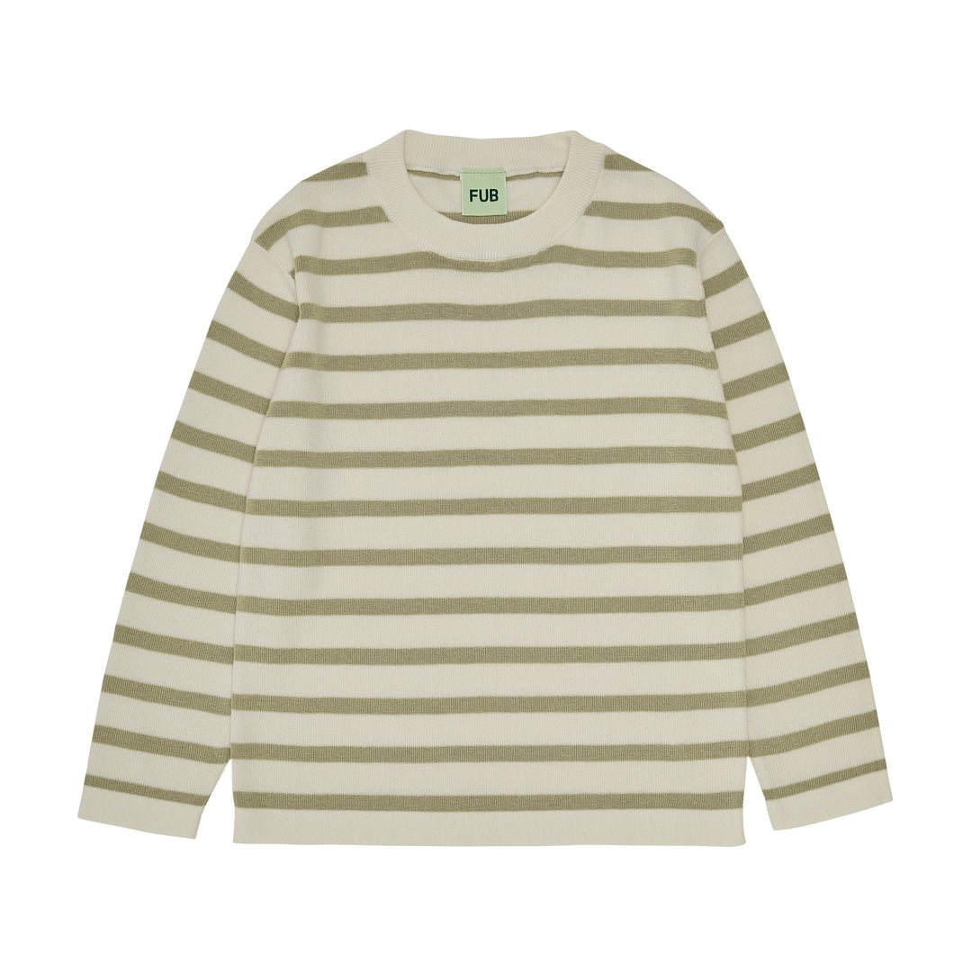 Fub Long Sleeve Tee - Ecru/Khaki - 90cm, 110cm, 120cm