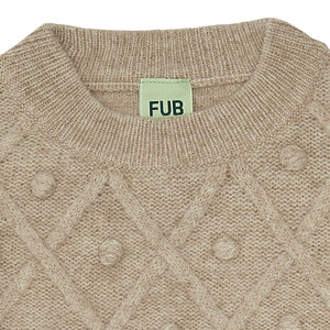 Fub Lambswool Structure Sweater - Oatmeal - 90cm, 110cm