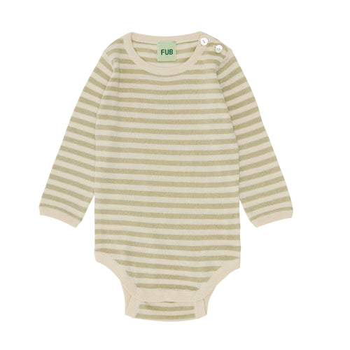 Fub Baby Longsleeve Body - Ecru/Elm - 74cm, 92cm