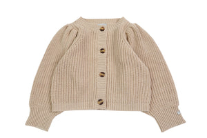 Donsje Dica Cardigan - Milk Chocolate Melange/White Almond Melange - 2/3Y, 3/4Y, 4/5Y, 5/6Y