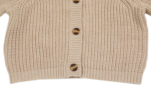Donsje Dica Cardigan - Milk Chocolate Melange/White Almond Melange - 2/3Y, 3/4Y, 4/5Y, 5/6Y