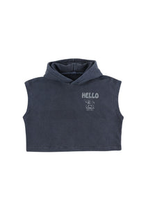 Jelly Mallow Hello Pigment Hoodie Vest - 100cm, 120cm