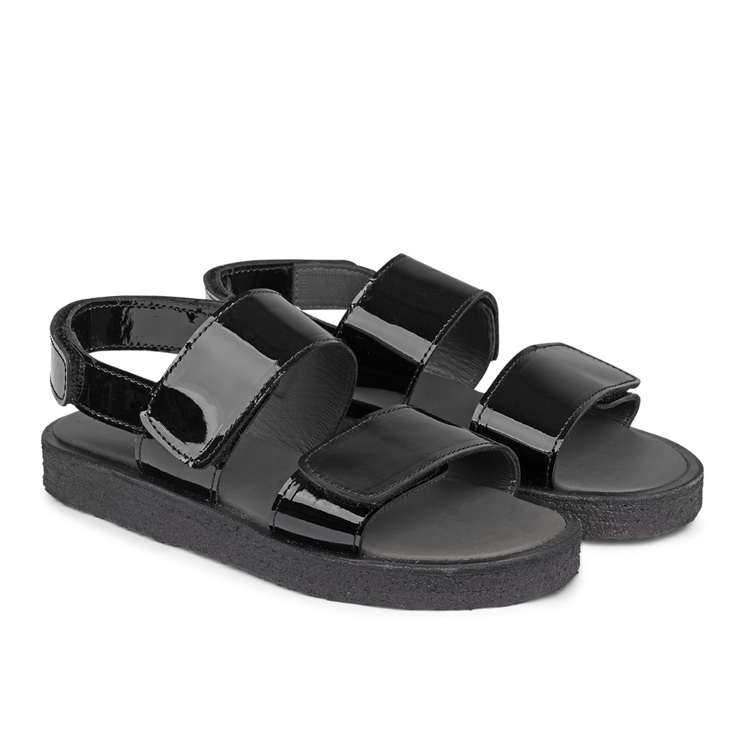 Angulus Sandal with Velcro Closure - Patent Black - 28, 36, 37