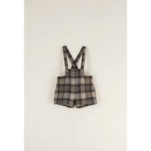Load image into Gallery viewer, Popelin Mod.6.4 Brown plaid dungarees with crossover straps - 12/18M. 18/24M, 2/3Y