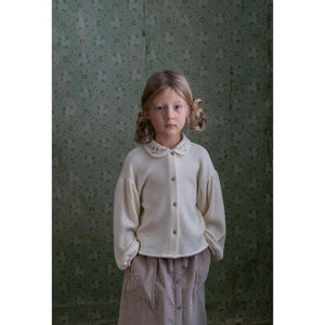 Popelin Mod.13.2 Knitted Blouse with Embroidered Collar - 5Y Last One