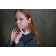Load image into Gallery viewer, Popelin Mod.13.5 Dark Grey Blouse with Embroidered Collar - 4Y, 6Y