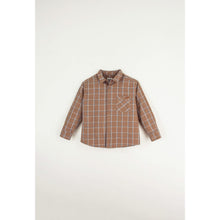 Load image into Gallery viewer, Popelin Mod.15.3 Terracotta Plaid Shirt with Pocket in Organic Fabric - 3/4Y, 4Y, 5Y, 6Y