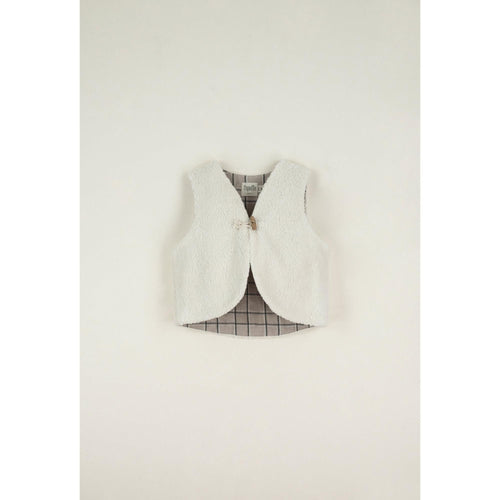 Popelin Mod. 36.3 Off-white fleece short waistcoat - 2/3Y, 3/4Y, 4Y, 5Y