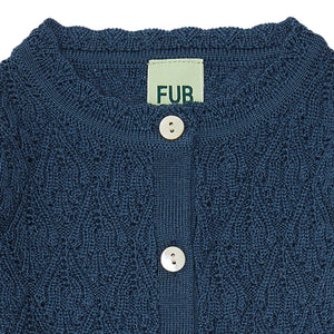Fub Baby Pointelle Cardigan - Indigo - 80cm, 86cm