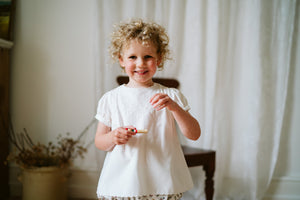 Little Cotton Clothes Beth Blouse - Embroidered White - 2/3Y, 3/4Y