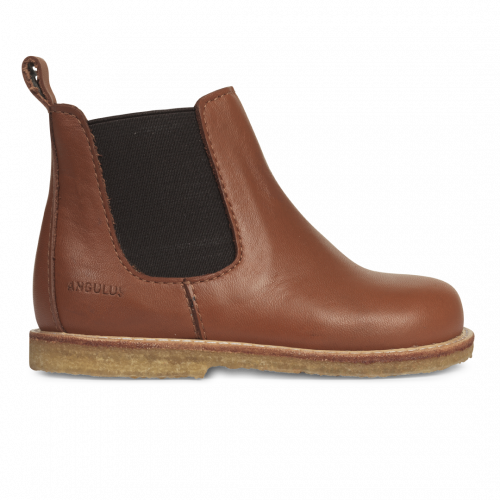 Angulus Starter Chelsea Boots with Elastic and Zipper - Cognac Brown ...