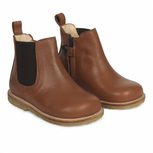Angulus Starter Chelsea Boots with Elastic and Zipper - Cognac Brown ...