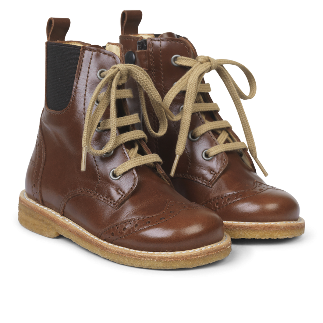 Angulus Lace-up Boot with Elastic and Zipper - Brown - 27 Last Pair