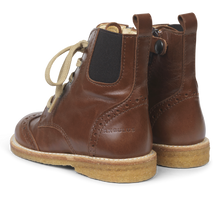 Load image into Gallery viewer, Angulus Lace-up Boot with Elastic and Zipper - Brown - 27 Last Pair