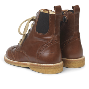 Angulus Lace-up Boot with Elastic and Zipper - Brown - 27 Last Pair