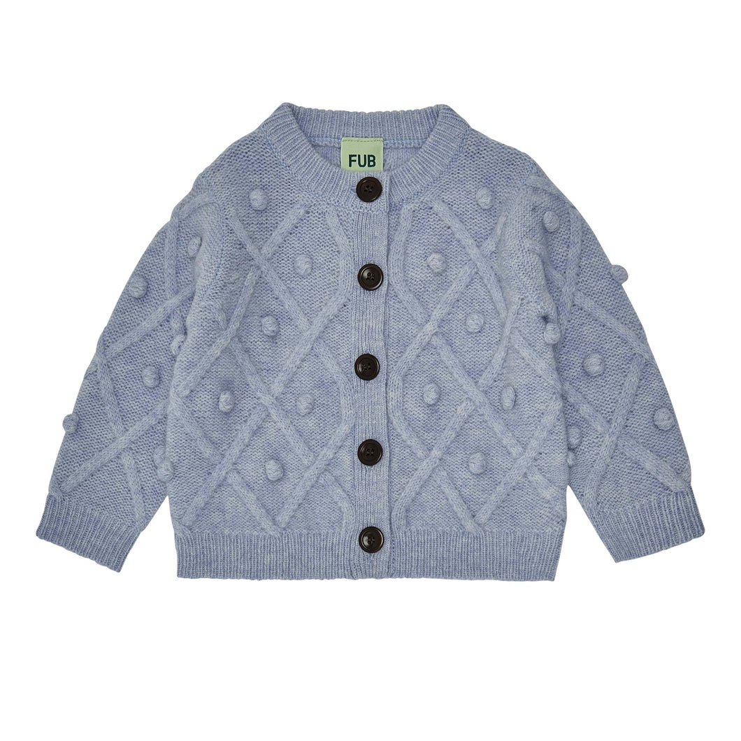 Fub Baby Lambswool Cardigan - Ice Melange - 86cm Last One