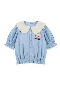 Jelly Mallow Sunny Side Up Frilled Blouse - 100cm