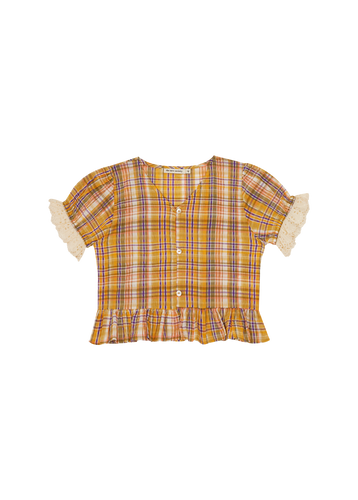 The New Society Andrea Top - Multi Colour Check - 3Y, 6Y
