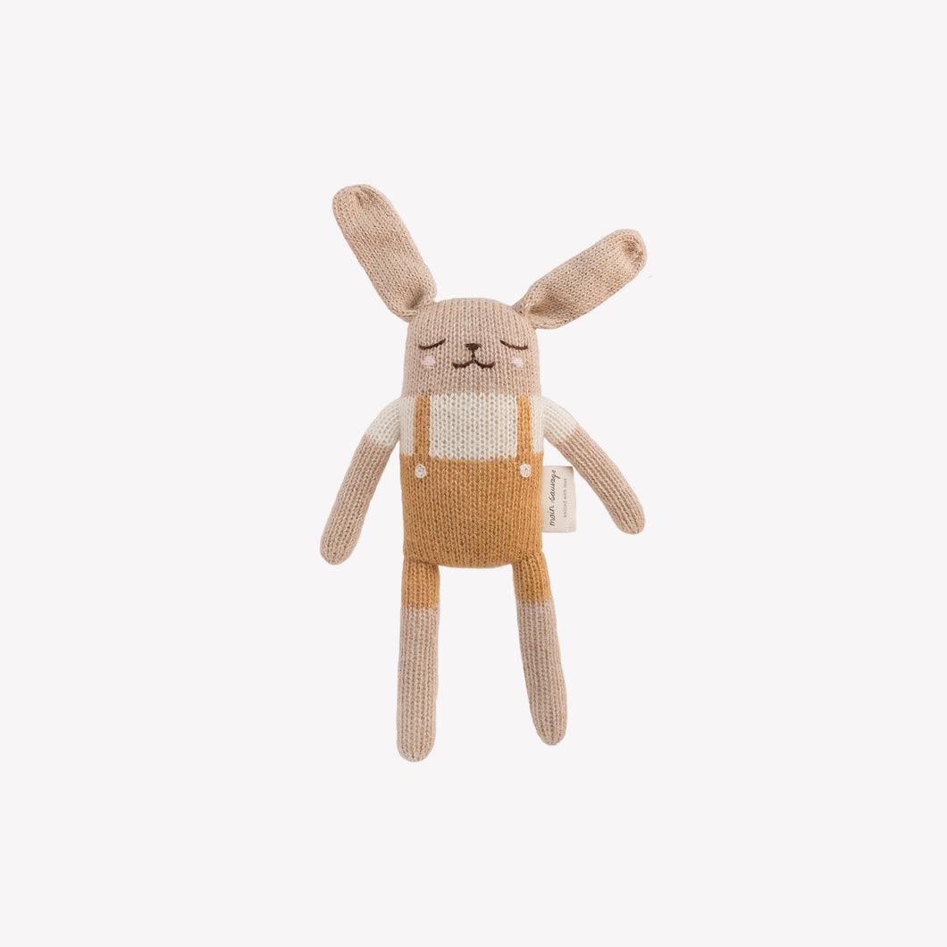 Main Sauvage Knitted Soft Toy - Bunny - Ochre Overall