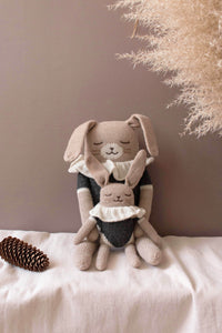 Main Sauvage Knitted Soft Toy - Bunny - Black Bodysuit