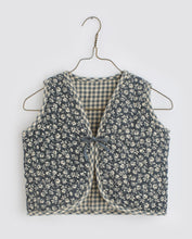 Load image into Gallery viewer, Little Cotton Clothes Bay Waistcoat - Forget-me-not Floral/Flannel Check in Cove Blue - 2/3Y, 4/5Y, 5/6Y