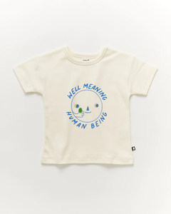 Oeuf SS T-shirt - Well Meaning Human Being/Gardenia - 2/3Y Last One