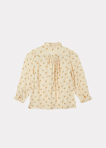 Caramel Folsom Blouse, Toffee Ditsy Flower Print - 4Y