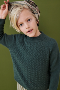 Caramel Kaler Cashmere Jumper - Pine- 3Y, 4Y, 6Y