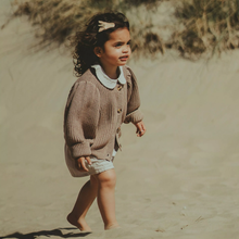 Load image into Gallery viewer, Donsje Dica Cardigan - Milk Chocolate Melange/White Almond Melange - 2/3Y, 3/4Y, 4/5Y, 5/6Y