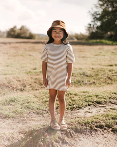 Rylee + Cru Jersey Shirt Dress - Olive Stripe - 2/3Y, 6/7Y