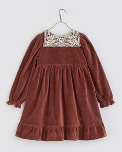 Little Cotton Clothes ElvieDress - Copper Velvet - 2/3Y, 3/4Y,  4/5Y, 5/6Y