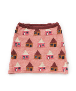 Oeuf House Motif Skirt - Peony - 2/3Y Last One