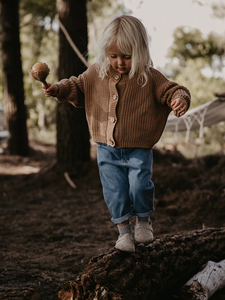 The Simple Folk The Chunky Cardigan - Mocha - 3/4Y Last One